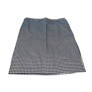 Lauren Ralph Lauren Houndstooth Printed Black and White Pencil Skirt Size 14